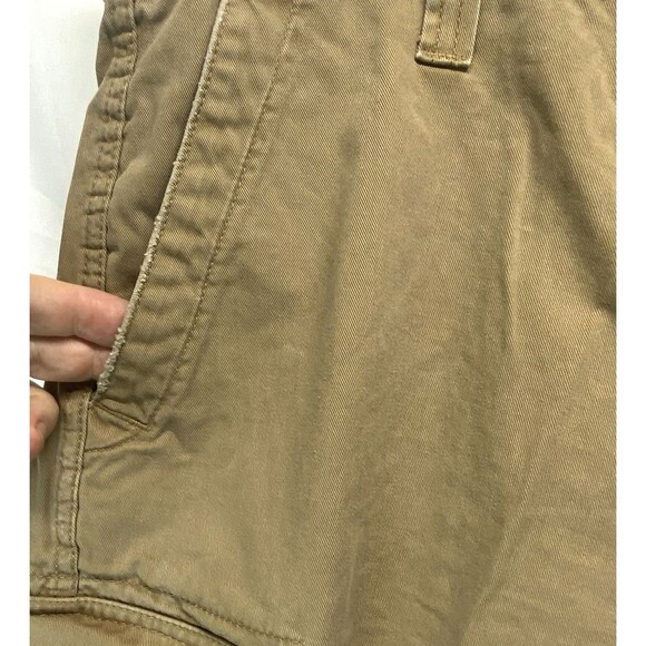 U.S. Polo Association Men's Cargo Shorts Size 44 Khaki Distressed Cotton - Picture 3 of 11